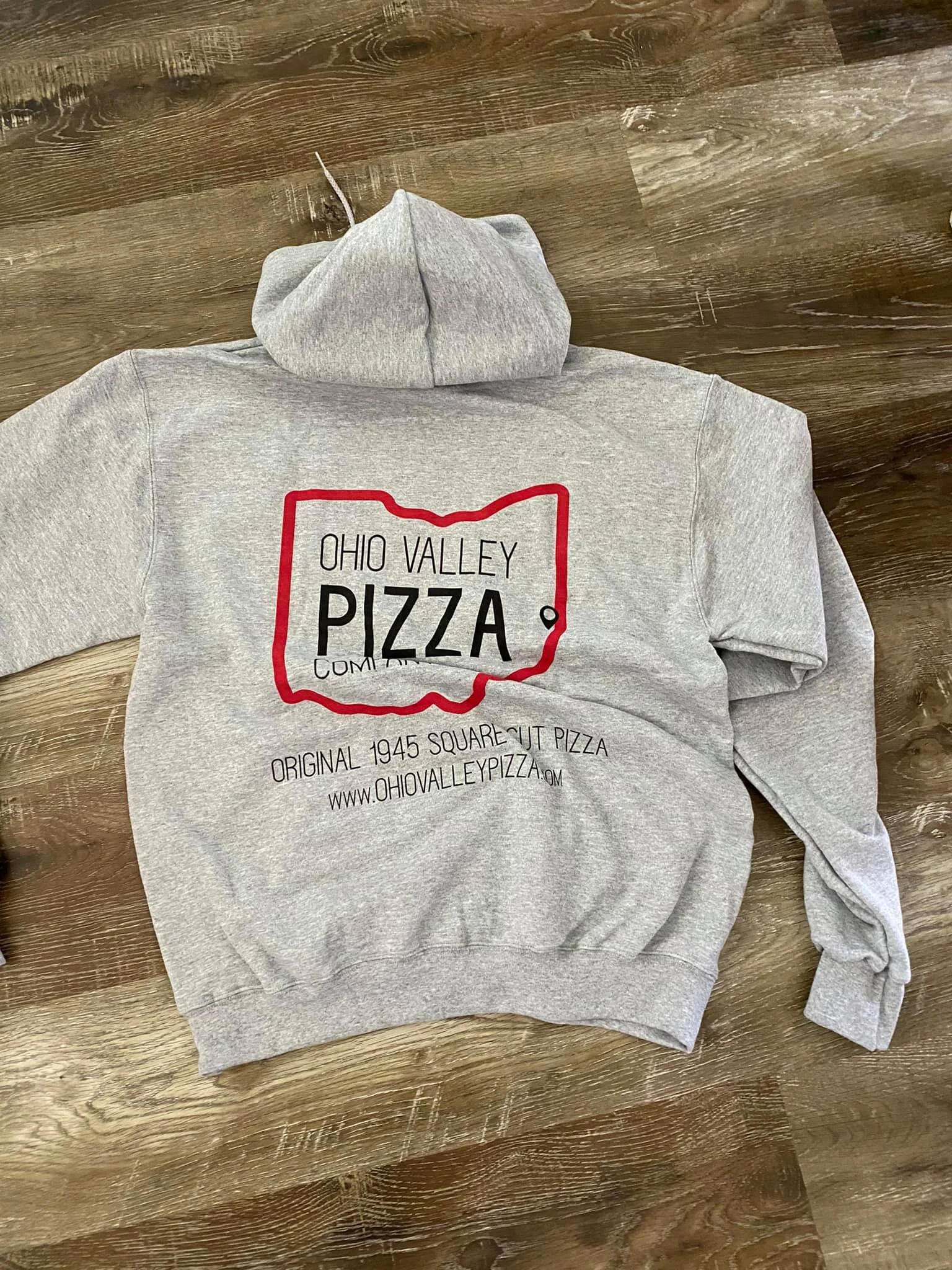 HOT PIZZA Grey Hoodie — Ohio Valley Pizza Company